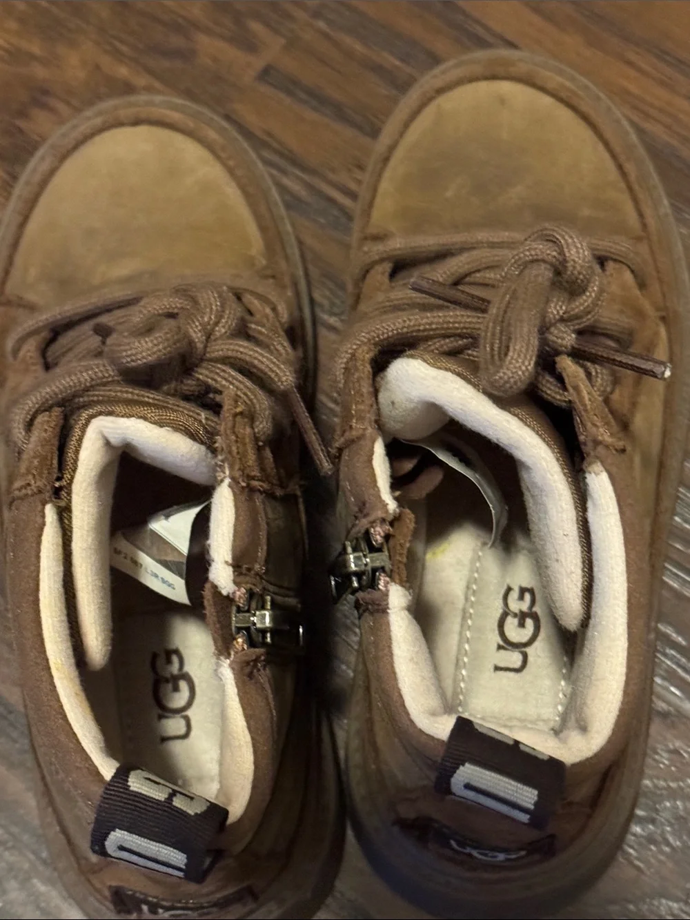 UGG Kids Brown Ankle Boots, w/ Side Zip